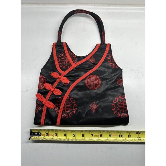 Asian Handbag Red Zipper Purse Oriental Cheongsam Dress - Picture 3 of 10